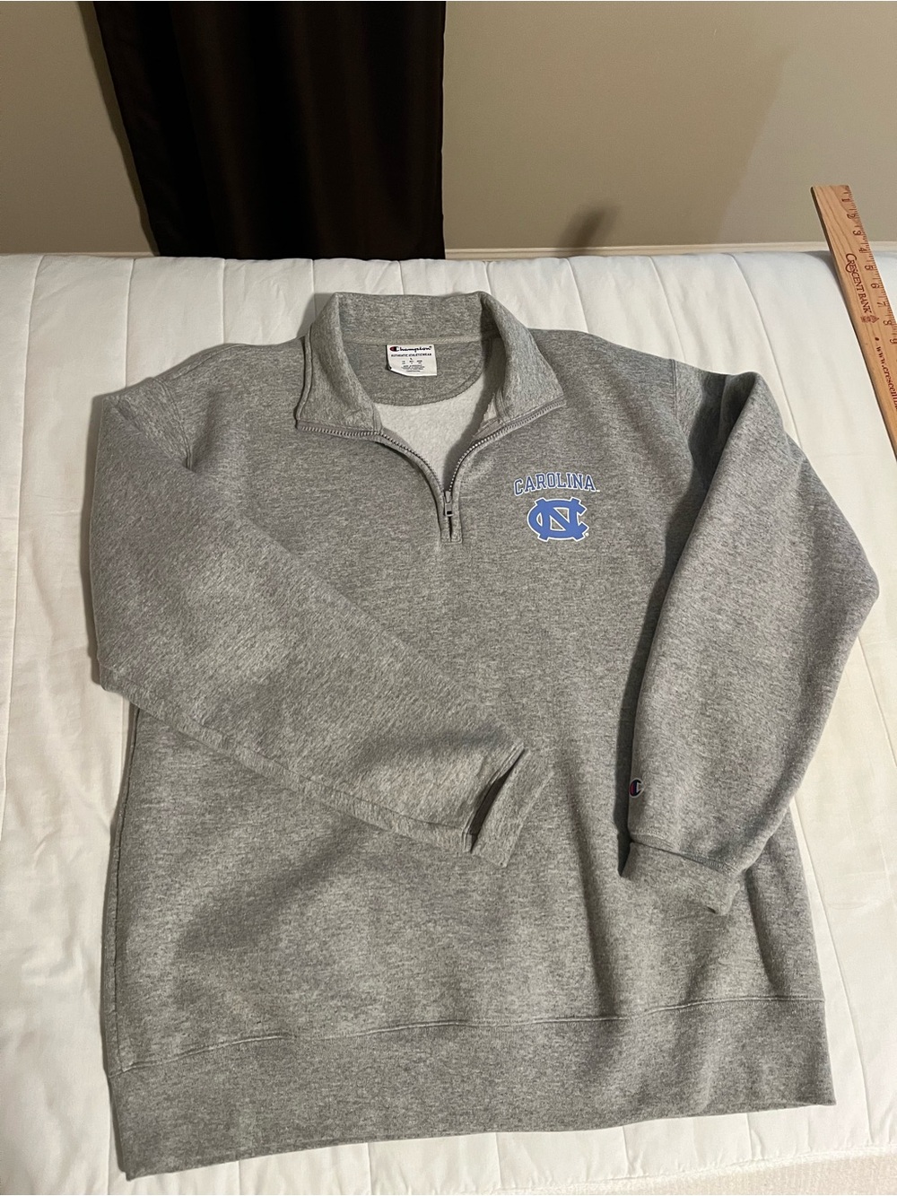 Champion Grey UNC Carolina Quarter-Zip Pullover